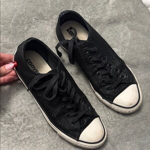 Converse Textured Black Low-Top Sneakers